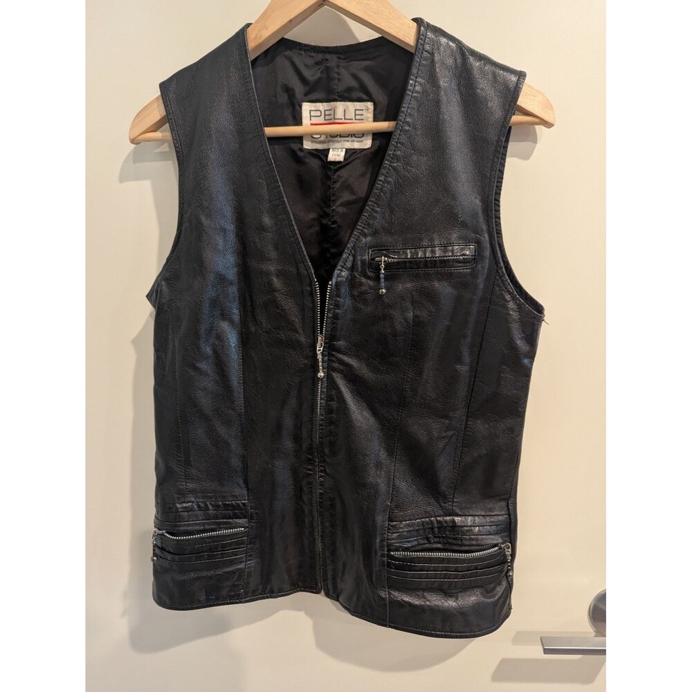 Pelle Studio Black Leather Vest.